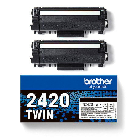 Toner laser Brother TN-2420 Noir · pack de 2