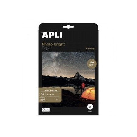 APLI Papier photo APLI brillant A4 280g/m², 60 feuilles