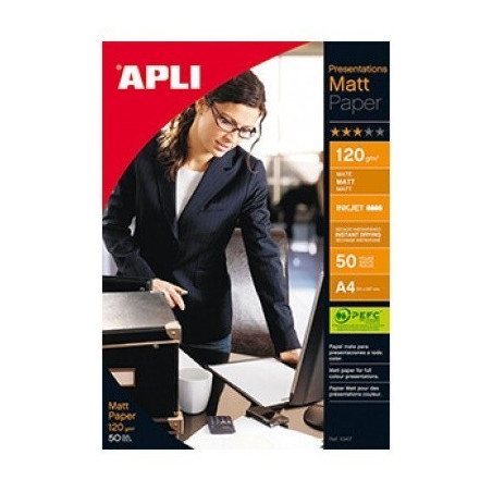 APLI Papier de présentation mat A4 120g, 50 feuilles