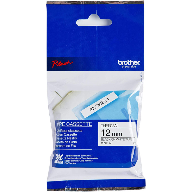 Brother M-K231 - Ruban Etiquette 12mm authentique Brother MK231BZ - No