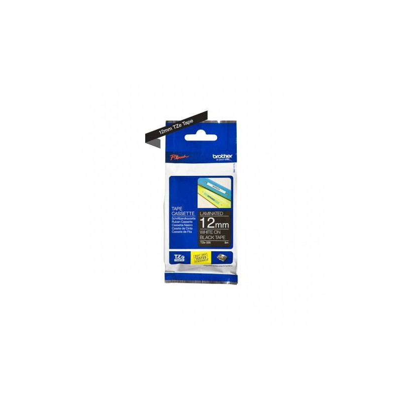 Brother TZE-335 - Ruban Etiquette 12mm authentique Brother TZE335 - Bl