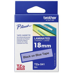 Brother TZE-541 - Ruban Etiquette 18mm x 8m authentique Brother TZE541 - Noir sur Bleu