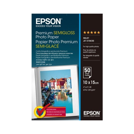 Epson - Papier A6 Semi-glacé 251g/m2 authentique 50 feuilles - Epson S
