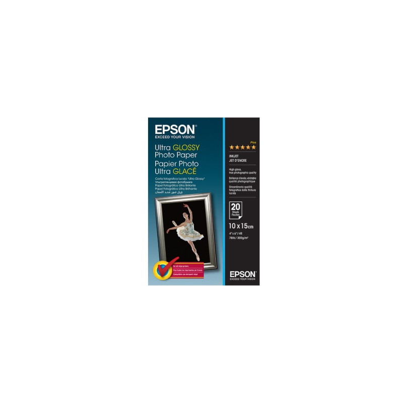 Epson - Papier A6 ultra brillant 300g/m2 authentique 20 feuilles - Eps