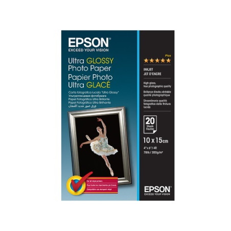 Epson - Papier A6 ultra brillant 300g/m2 authentique 20 feuilles - Eps