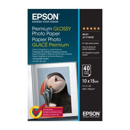 Epson - Papier A6 photo brillant 255g/m2 authentique 40 feuilles - Eps