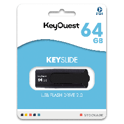 KEY OUEST Clé USB 32Go Keyslide Noir Blanc