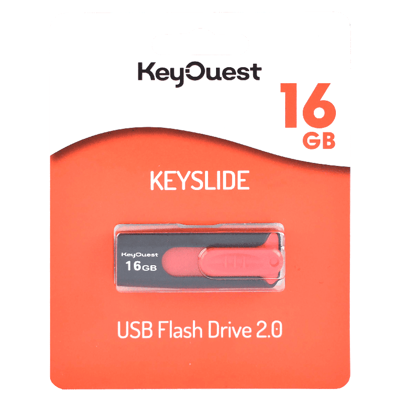 KEY OUEST Clé USB 16Go Keyslide Noir Rouge