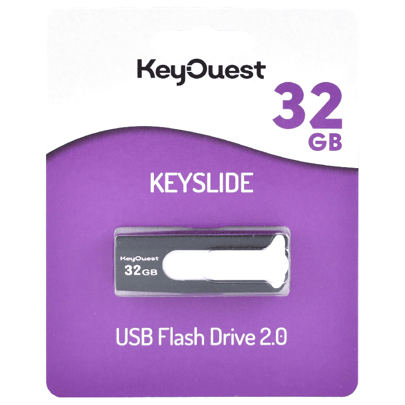 KEY OUEST Clé USB 32Go Keyslide Noir Blanc