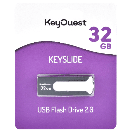 KEY OUEST Clé USB 32Go Keyslide Noir Blanc