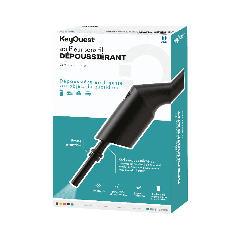 KEY OUEST Souffleur dépoussiérant sans fil rechargeable