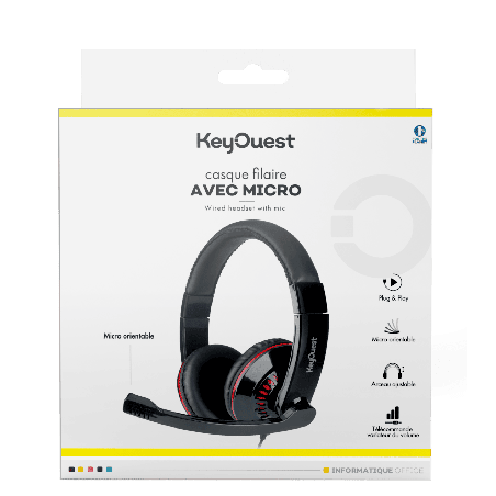 KEY OUEST Casque Filaire Avec Micro