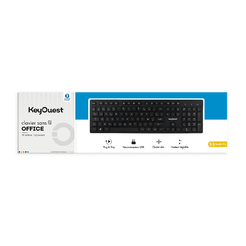 KEY OUEST CLAVIER OFFICE SANS FIL NOIR
