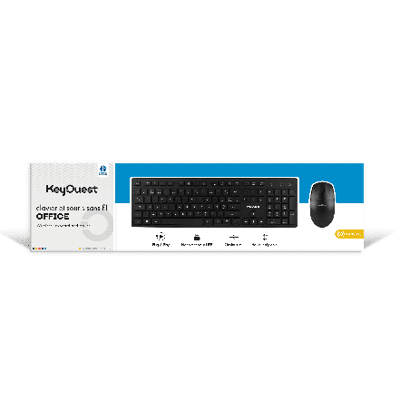 KEY OUEST Clavier + souris sans fil OFFICE noir