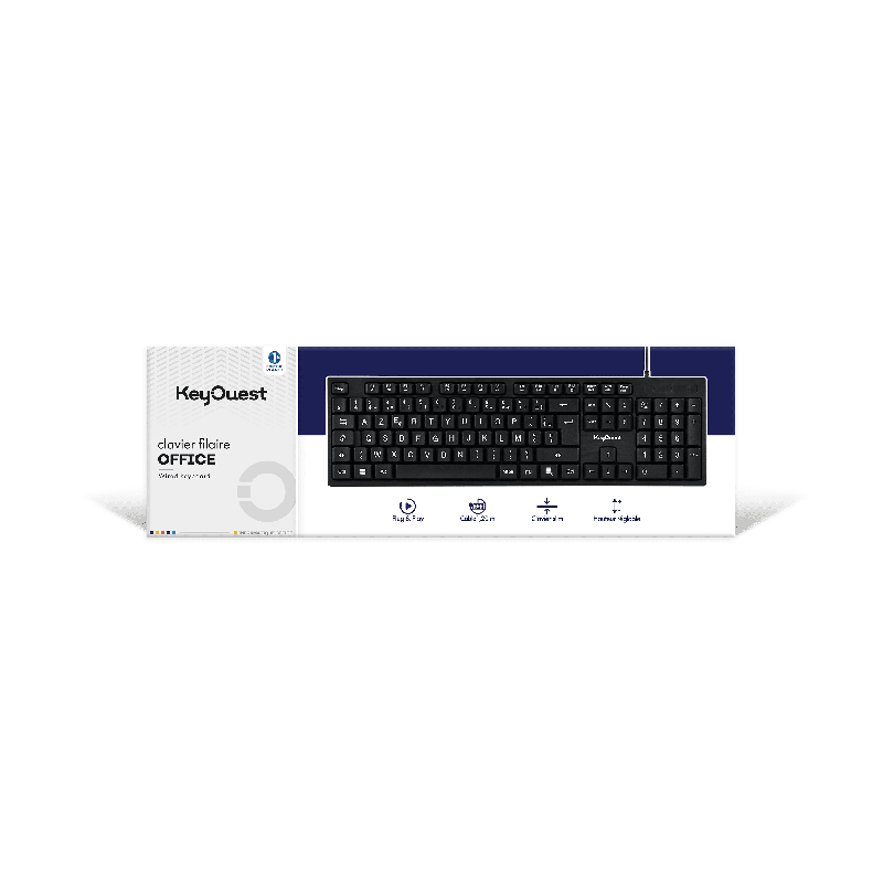 KEY OUEST CLAVIER OFFICE FILAIRE NOIR