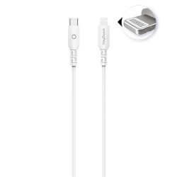 Câble eKOgreen recyclé USB-C/Lightning 3A / 60W - 1,20m - Blanc