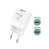 Chargeur Secteur eKOgreen recyclé 2 ports USB 18W / USB-C 20W - Blanc