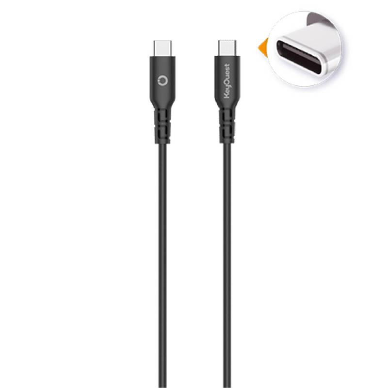 Câble eKOgreen recyclé USB-C/USB-C 3A / 60W - 1,20m - Noir
