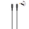 Câble eKOgreen recyclé USB-C/USB-C 3A / 60W - 1,20m - Noir