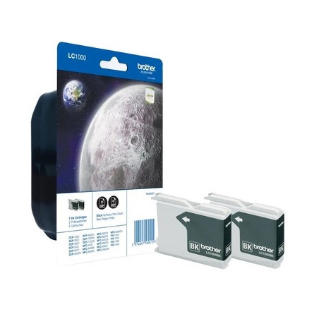 Cartouche Origine Brother 1000 - Pack x 2 Noir LC1000BKBP2