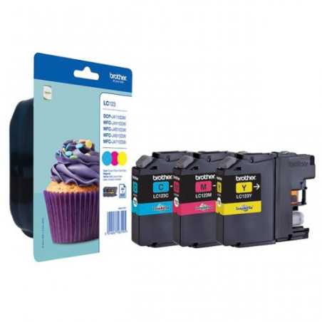Cartouches Origine Brother 123 x3 – Pack authentique LC123RBWBP