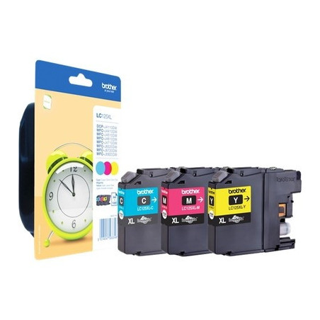 Cartouche D'encre Origine Brother 125 - Pack x 3 (Cyan Magenta Jaune)