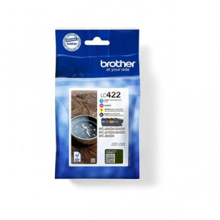 Cartouches D'origine Brother LC422VAL (422) - Pack x4 - Noir Cyan