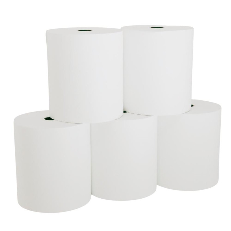 Lot de 5 Bobines papier thermique 80x80x12mm, Libre de BPA, FSC, 74.2 