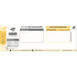 Boite de 100 recommandes avec AR avec CB
