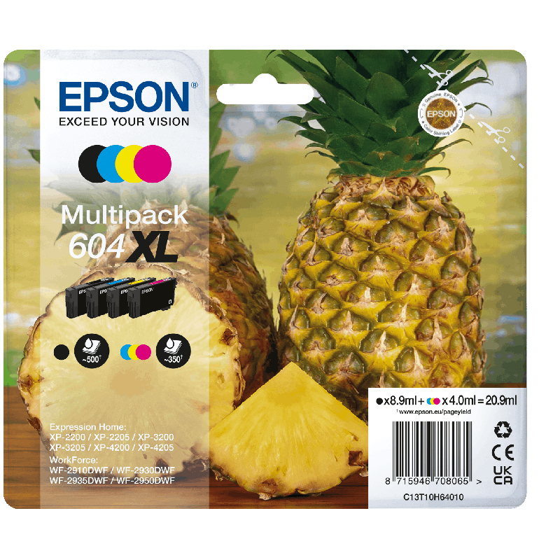 Multipack Epson 604XL C13T10H64010 — 4 cartouches origine
