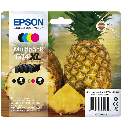 Multipack Epson 604XL C13T10H64010 — 4 cartouches origine
