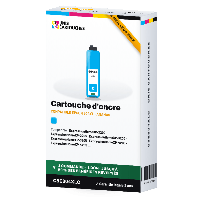 Cartouche compatible Epson 604XL Cyan (C13T10H24010) | 1er Prix
