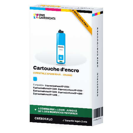Cartouche compatible Epson 604XL Cyan (C13T10H24010) | 1er Prix