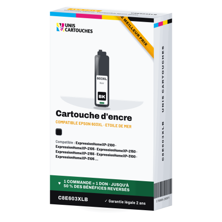 Cartouche compatible Epson 603XL noir Étoile de mer (C13T03A14010)