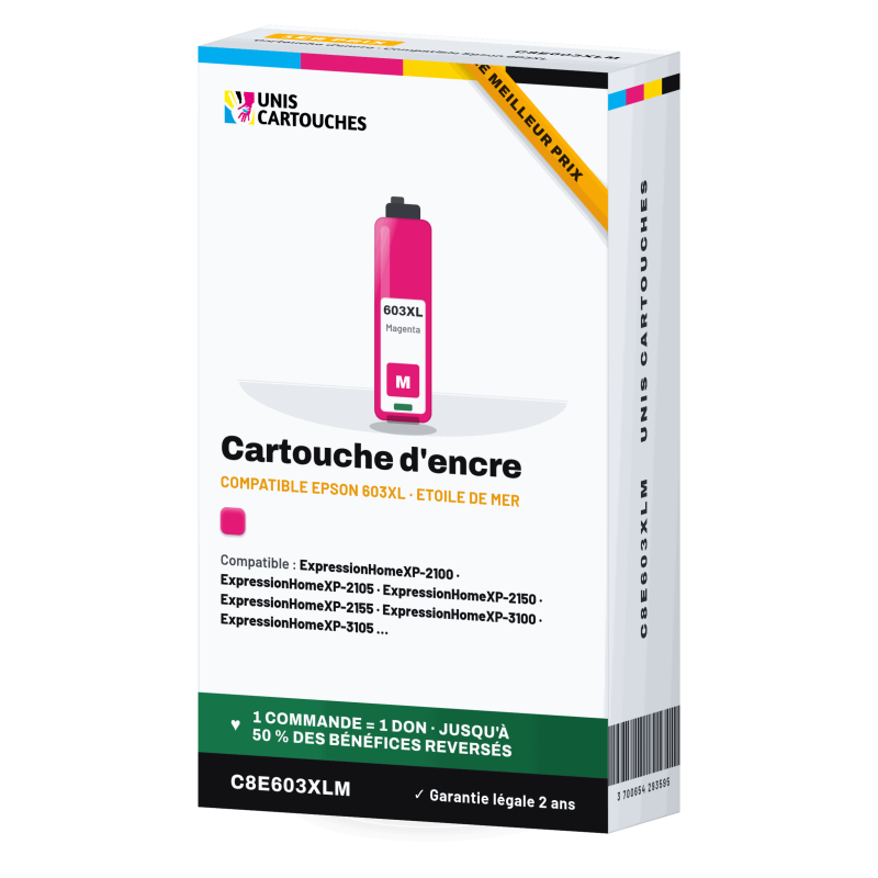 Cartouche compatible Epson 603XL Magenta (C13T03A34010)