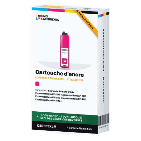 Cartouche compatible Epson 603XL Magenta (C13T03A34010)
