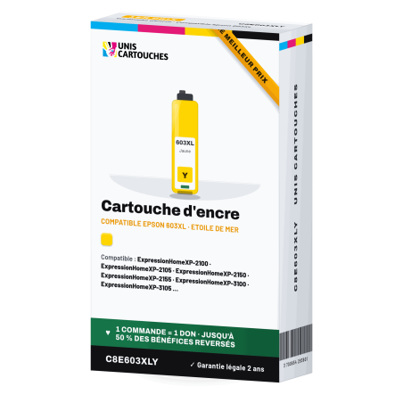 Cartouche compatible Epson 603XL jaune Étoile de mer (C13T03A44010)