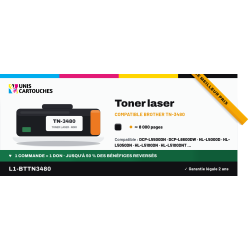 Toner compatible Brother TN-3480 Noir 8000 pages | 1er Prix