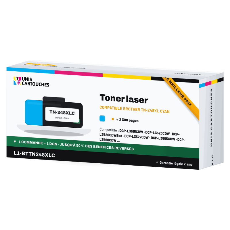 Toner Cyan Brother TN248XLC compatible 248XL - 1ER Prix
