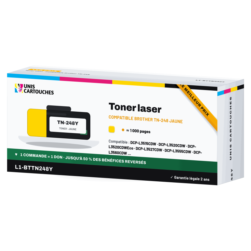 Cartouche laser jaune 1er prix compatible Brother 248 - 1000 pages
