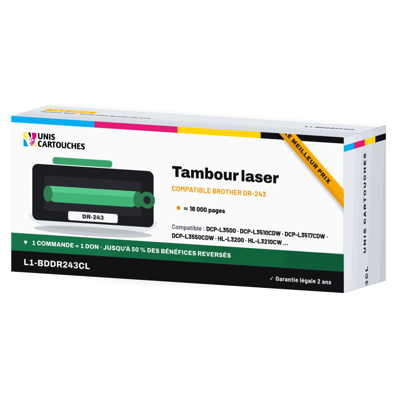 Tambour Compatible Brother DR-243 Noir/Cyan/Magenta/Jaune | 1er Prix
