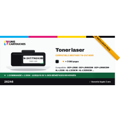 Toner compatible Brother TN-247BK / TN-243BK Noir | Solidaire