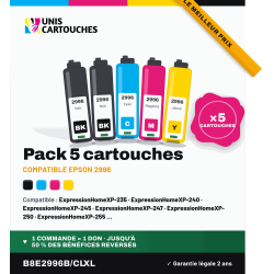 Pack 5 cartouches compatibles Epson 29XL Fraise | 1er Prix