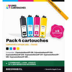 Cartouches compatibles Epson 29XL Fraise — Pack 4 | 1er Prix