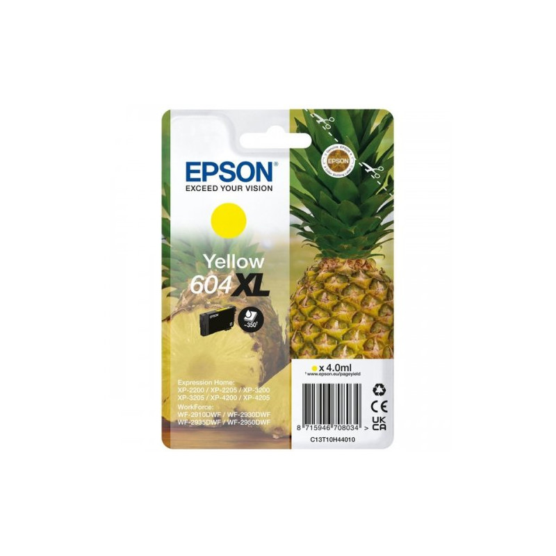 Cartouche Origine Jaune pour Epson XP-2200, XP-3200 – référence 604XL
