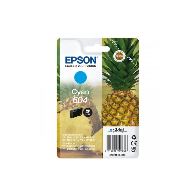 Cartouche Origine Cyan 604 pour Epson XP-2200/3200 Series