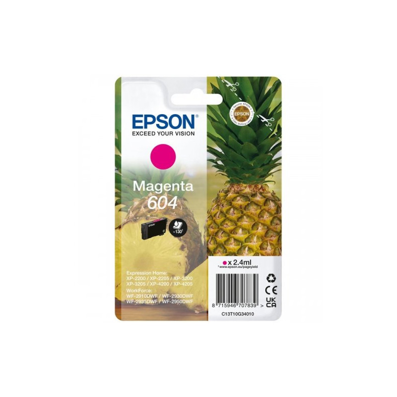 Cartouche D'encre Originale Epson C13T10G34010 Magenta OEM 604
