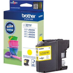 Cartouche jaune Origine Brother 221Y pour DCP-J 4120 DW, DCP-J 562