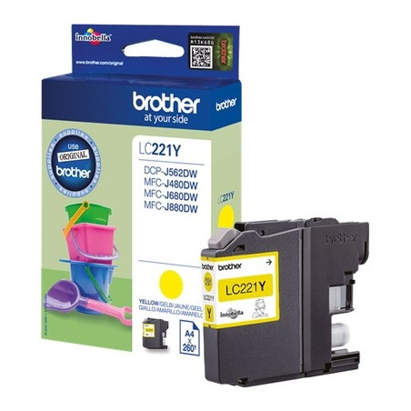 Cartouche jaune Origine Brother 221Y pour DCP-J 4120 DW, DCP-J 562