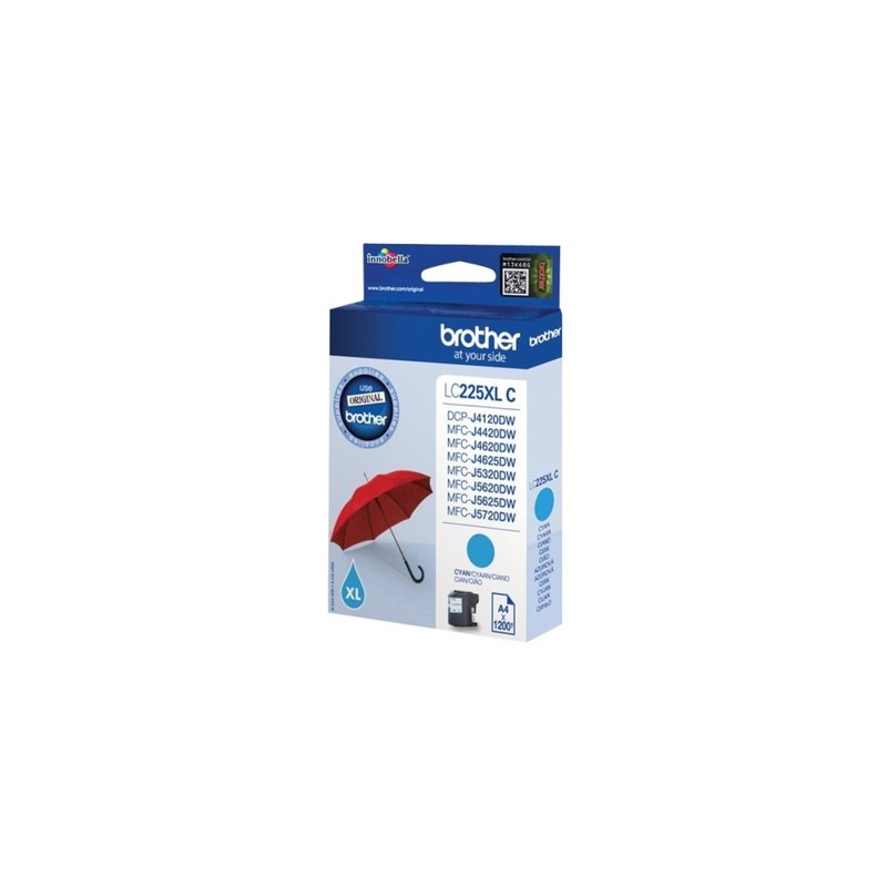 Cartouche Origine Brother 225 Cyan LC225XLC – Conforme et calibrée